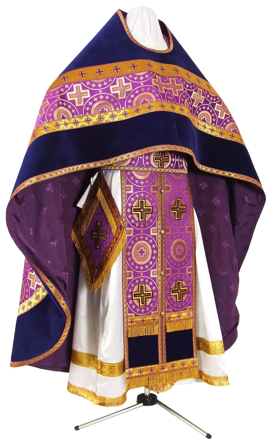 Russian Priest vestments rayon brocade S3 (violetgold) Istok