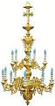 Two-level church chandelier - 3 (15 lights)