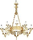 One-level church chandelier (horos) - 4 (8 lights)