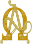 Intertwined Alpha & Omega #2 embroidered applique