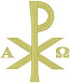 Chi Rho Alpha & Omega embroidered applique
