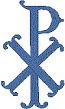 Intertwined Alpha & Omega #1 embroidered applique