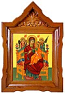 Icon cases: Elegant carved icon case with crown