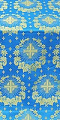Nativity Star silk (rayon brocade) (blue/gold)