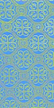 Floral Cross silk (rayon brocade) (blue/gold)