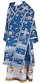 Bishop vestments - rayon Chinese brocade (blue-silver)