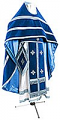 Russian Priest vestments - natural German velvet (blue-silver)