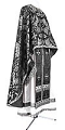 Greek Priest vestment -  metallic brocade BG4 (black-silver)