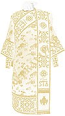 Embroidered Deacon vestments - Wattled (white-gold)