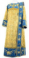 Embroidered Deacon vestments - Chrysanthemum (blue-gold)