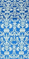 Peacocks metallic brocade (blue/silver)