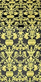 Peacocks metallic brocade (black/gold)