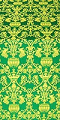 Peacocks metallic brocade (green/gold)