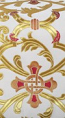 Forged Cross metallic brocade (white/gold with red)