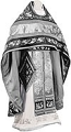 Embroidered Russian Priest vestments - Chrysanthemum (black-silver)