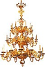 Three-level church chandelier - 8 (36 lights)