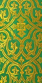 Slavonic Cross Greek metallic brocade (green/gold)