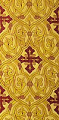 Slavonic Cross Greek metallic brocade (yellow/gold with claret)