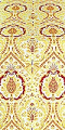 Hellenic Bouquet Greek metallic brocade (white/gold with claret)