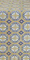 Posad Trinity rayon brocade (blue/white with gold)