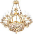 Two-layer church chandelier - 8 (21 lights)