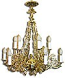 Single-level church chandelier - 14 (12 lights)