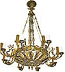 One-level church chandelier - 9 (8 lights)