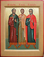 Icon: Holy Martyrs Bydzin, Shalvah and Elizbar of Georgia - O
