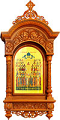 Annunciation carved wall icon case (kiot)