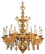 Single-level church chandelier - 16 (15 lights)