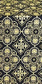 Pskov silk (rayon brocade) (black/gold) 1.1 m