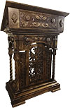 Double carved church lectern - U1