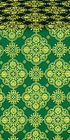 Pochaev Posad silk (rayon brocade) (green/gold)