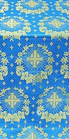 Nativity Star silk (rayon brocade) (blue/gold)