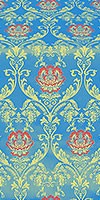 Pavlov Rose silk (rayon brocade) (blue/gold)