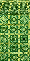 Ryazan silk (rayon brocade) (green/gold)