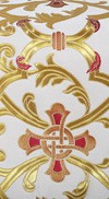 Forged Cross metallic brocade (white/gold with red)