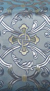 Forged Cross metallic brocade (blue/silver with gold)