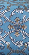 Forged Cross metallic brocade (blue/silver with gold and blue)