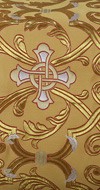 Forged Cross metallic brocade (yellow/gold with silver and red)
