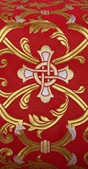 Forged Cross metallic brocade (red/gold)