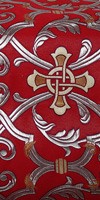 Forged Cross metallic brocade (red/silver)