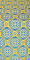 Poutivl' silk (rayon brocade) (blue/gold)