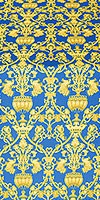 Peacocks silk (rayon brocade) (blue/gold)