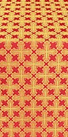 Pokrov silk (rayon brocade) (red/gold)