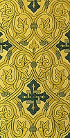 Slavonic Cross Greek metallic brocade (yellow/gold with green)