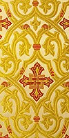 Slavonic Cross Greek metallic brocade (white/gold with red)