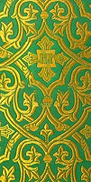 Slavonic Cross Greek metallic brocade (green/gold)