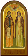 Icon: Holy Venerable Sergius of Radonezh and Seraphim of Sarov - PS1 (5.1''x9.4'' (13x24 cm))