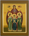 Icon: Holy Martyrs Faith, Hope, Love and their mother Sophie - PS2 (8.7''x11.0'' (22x28 cm))
